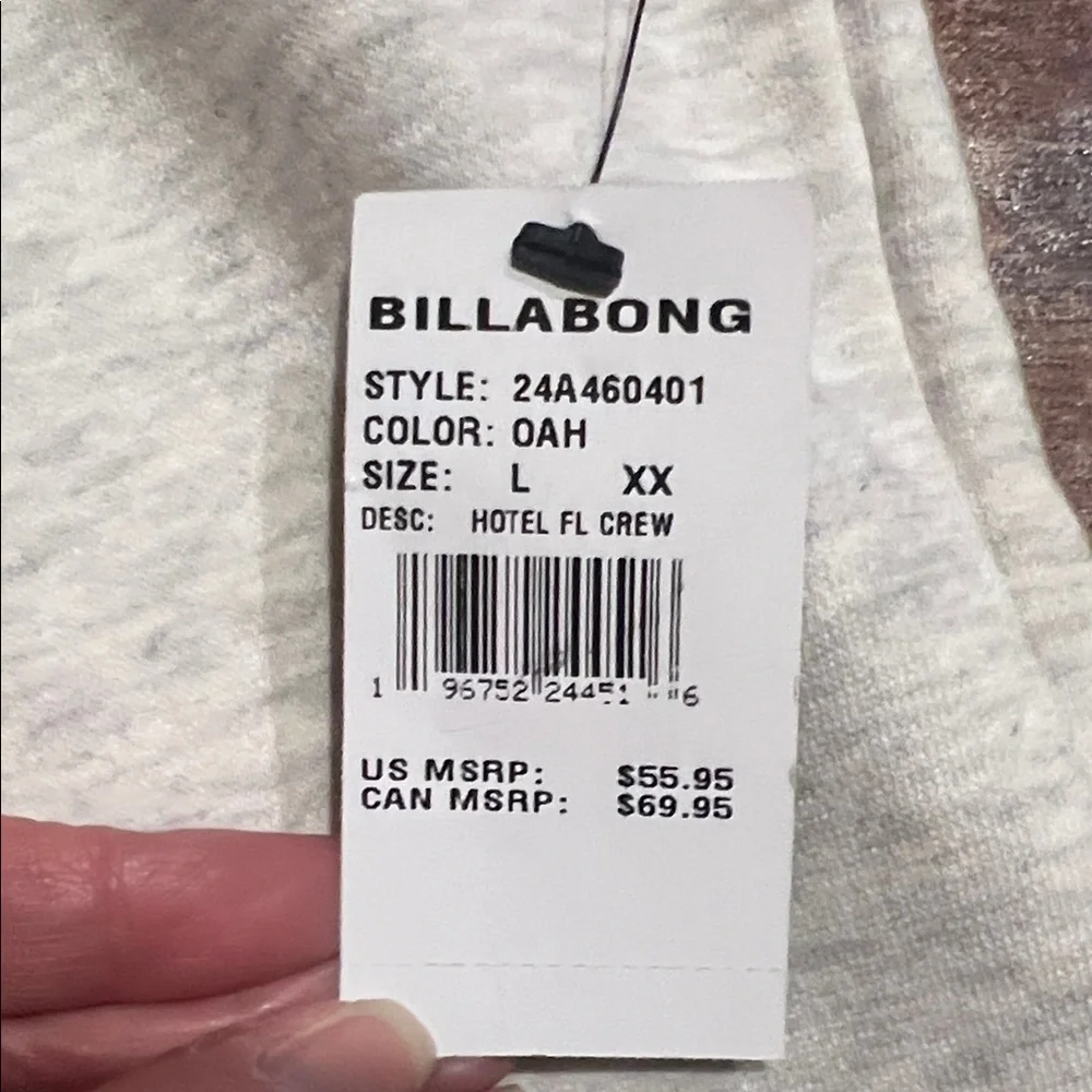 Billabong Florida Crewneck Sweatshirt | Heather Gray | L | NWT - Picture 2 of 5